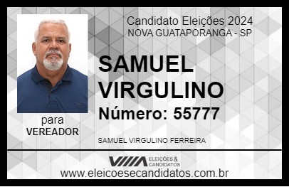 Candidato SAMUEL VIRGULINO 2024 - NOVA GUATAPORANGA - Eleições