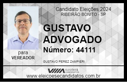 Candidato GUSTAVO ADVOGADO 2024 - RIBEIRÃO BONITO - Eleições