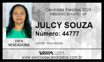 Candidato JULCY SOUZA 2024 - RIBEIRÃO BONITO - Eleições