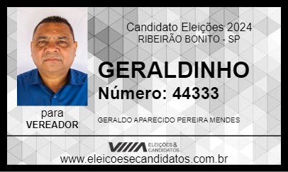 Candidato GERALDINHO 2024 - RIBEIRÃO BONITO - Eleições