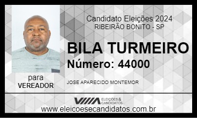 Candidato BILA TURMEIRO 2024 - RIBEIRÃO BONITO - Eleições