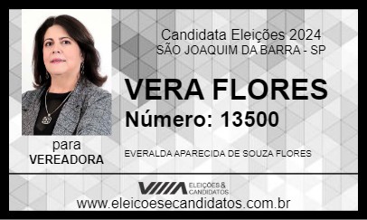 Candidato VERA FLORES 2024 - SÃO JOAQUIM DA BARRA - Eleições