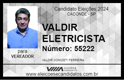 Candidato VALDIR ELETRICISTA 2024 - CACONDE - Eleições