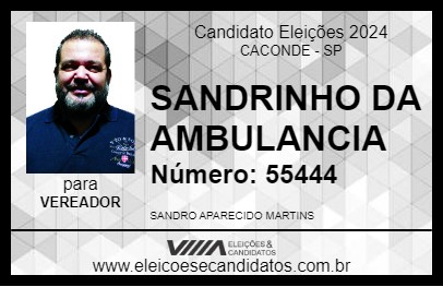 Candidato SANDRINHO DA AMBULANCIA 2024 - CACONDE - Eleições