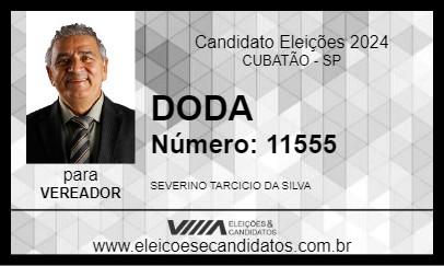 Candidato DODA 2024 - CUBATÃO - Eleições