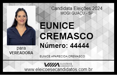 Candidato EUNICE CREMASCO 2024 - MOGI GUAÇU - Eleições