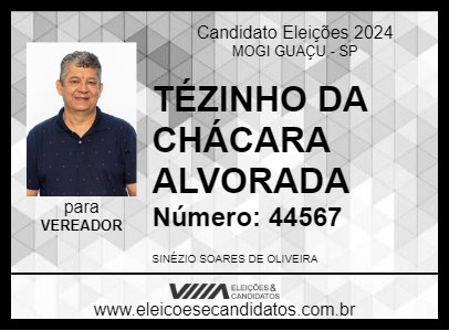 Candidato TÉZINHO DA CHÁCARA ALVORADA 2024 - MOGI GUAÇU - Eleições