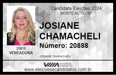 Candidato JOSIANE CHAMACHELI 2024 - MONTE ALTO - Eleições