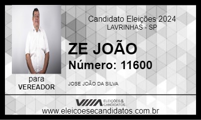 Candidato ZE JOÃO 2024 - LAVRINHAS - Eleições