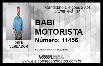 Candidato BABI MOTORISTA 2024 - LAVRINHAS - Eleições