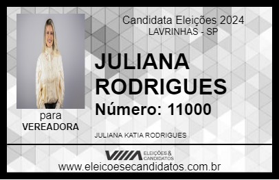 Candidato JULIANA RODRIGUES 2024 - LAVRINHAS - Eleições