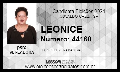 Candidato LEONICE 2024 - OSVALDO CRUZ - Eleições