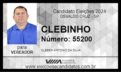 Candidato CLEBINHO 2024 - OSVALDO CRUZ - Eleições