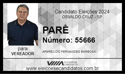 Candidato PARÊ 2024 - OSVALDO CRUZ - Eleições