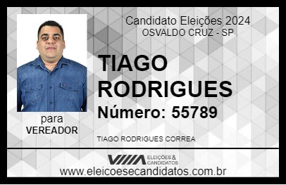 Candidato TIAGO RODRIGUES 2024 - OSVALDO CRUZ - Eleições