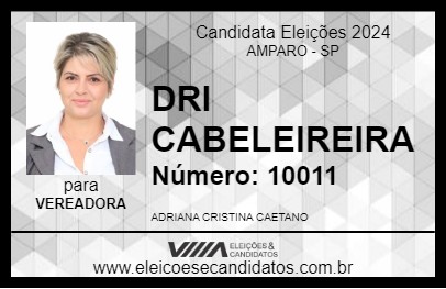 Candidato DRI CABELEIREIRA 2024 - AMPARO - Eleições