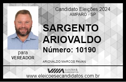 Candidato SARGENTO ARIOVALDO 2024 - AMPARO - Eleições