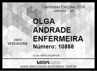 Candidato OLGA ANDRADE ENFERMEIRA 2024 - AMPARO - Eleições