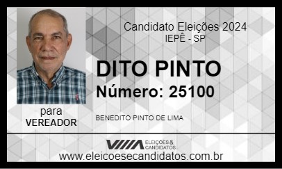 Candidato DITO PINTO 2024 - IEPÊ - Eleições