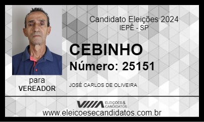 Candidato CEBINHO 2024 - IEPÊ - Eleições