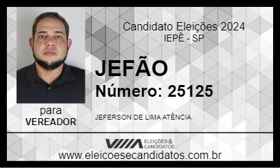 Candidato JEFÃO 2024 - IEPÊ - Eleições