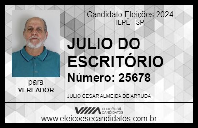 Candidato JULIO DO ESCRITÓRIO 2024 - IEPÊ - Eleições