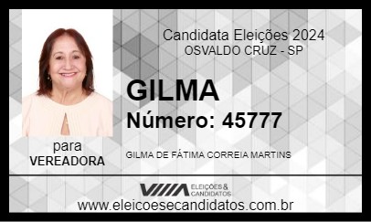 Candidato GILMA 2024 - OSVALDO CRUZ - Eleições