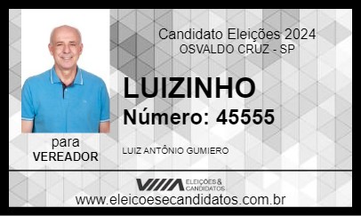 Candidato LUIZINHO 2024 - OSVALDO CRUZ - Eleições