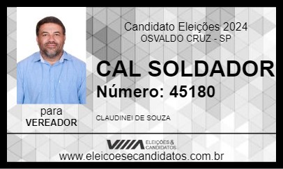 Candidato CAL SOLDADOR 2024 - OSVALDO CRUZ - Eleições