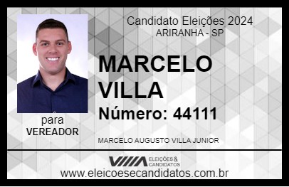 Candidato MARCELO VILLA 2024 - ARIRANHA - Eleições