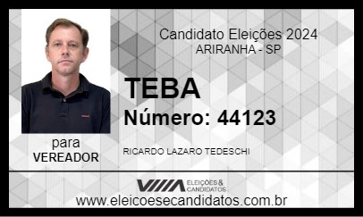 Candidato TEBA 2024 - ARIRANHA - Eleições