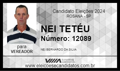 Candidato NEI TETÉU 2024 - ROSANA - Eleições