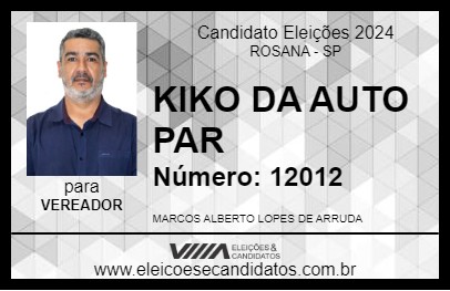 Candidato KIKO DA AUTO PAR 2024 - ROSANA - Eleições