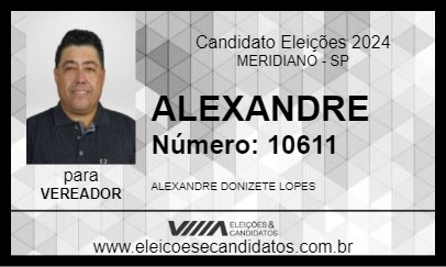 Candidato ALEXANDRE  2024 - MERIDIANO - Eleições