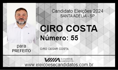 Candidato CIRO COSTA 2024 - SANTA ADÉLIA - Eleições