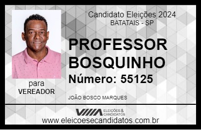 Candidato PROFESSOR BOSQUINHO 2024 - BATATAIS - Eleições