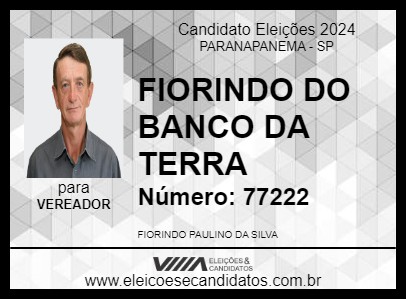 Candidato FIORINDO DO BANCO DA TERRA 2024 - PARANAPANEMA - Eleições