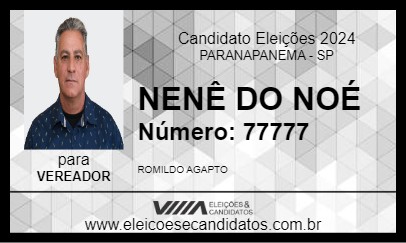 Candidato NENÊ DO NOÉ 2024 - PARANAPANEMA - Eleições