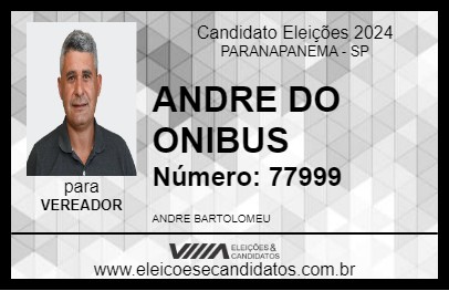 Candidato ANDRE DO ONIBUS 2024 - PARANAPANEMA - Eleições