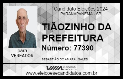 Candidato TIÃOZINHO SALES 2024 - PARANAPANEMA - Eleições