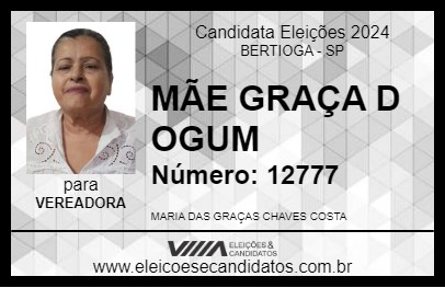 Candidato MÃE GRAÇA D OGUM 2024 - BERTIOGA - Eleições