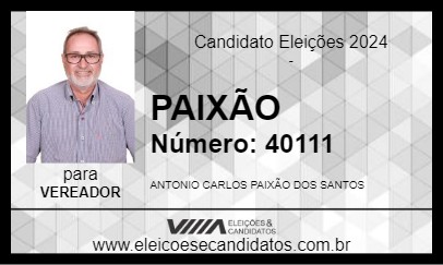 Candidato PAIXÃO 2024 - OSVALDO CRUZ - Eleições