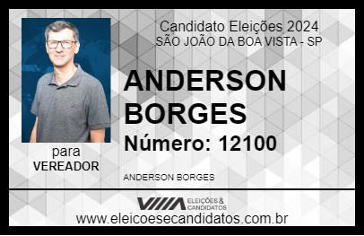 Candidato ANDERSON BORGES 2024 - SÃO JOÃO DA BOA VISTA - Eleições