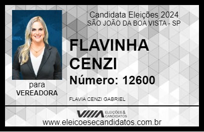 Candidato FLAVINHA CENZI 2024 - SÃO JOÃO DA BOA VISTA - Eleições