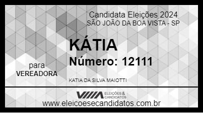 Candidato KÁTIA 2024 - SÃO JOÃO DA BOA VISTA - Eleições