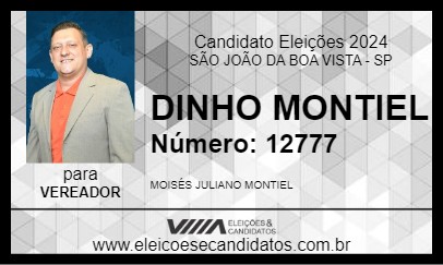 Candidato DINHO MONTIEL 2024 - SÃO JOÃO DA BOA VISTA - Eleições