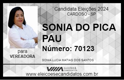 Candidato SONIA DO PICA PAU 2024 - CARDOSO - Eleições