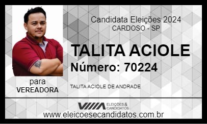 Candidato TALITA ACIOLE 2024 - CARDOSO - Eleições