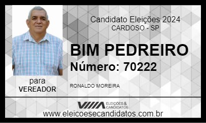 Candidato BIM PEDREIRO 2024 - CARDOSO - Eleições