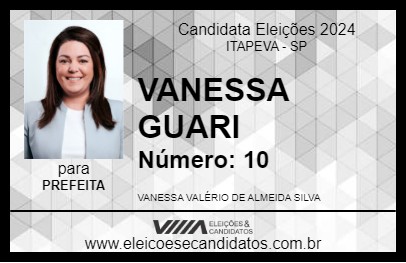 Candidato VANESSA GUARI 2024 - ITAPEVA - Eleições